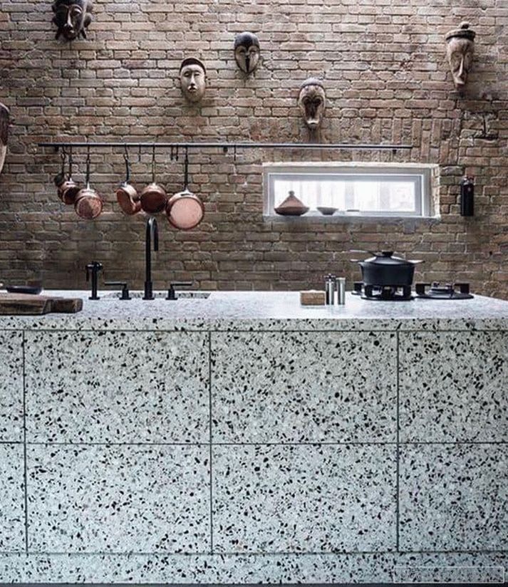 Venezianisches Terrazzo im Inneren der Küche 2018 4