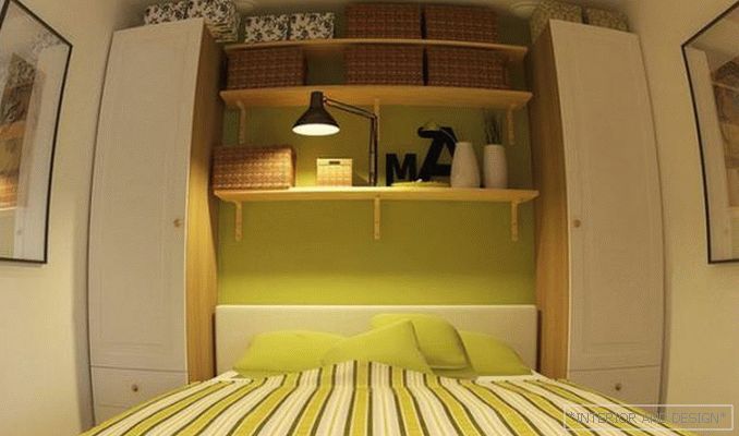 Foto des Designs eines kleinen Schlafzimmers